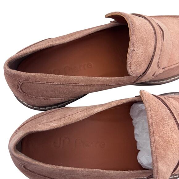 NEW JP Pierre Men\'s Loafers Designer Cognac Brown Suede 9D Formal Going Out main image 2